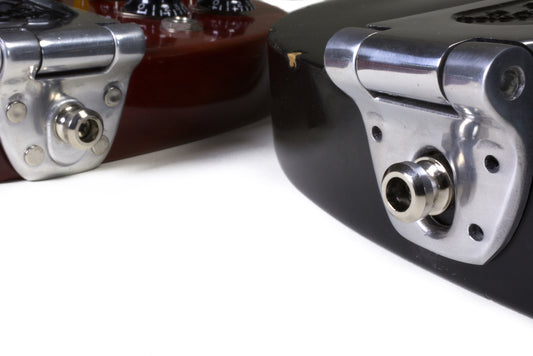 BIGSBY B7 Compare Bigsby Hinge Plate with and without Towner Hinge Plate Adaptor