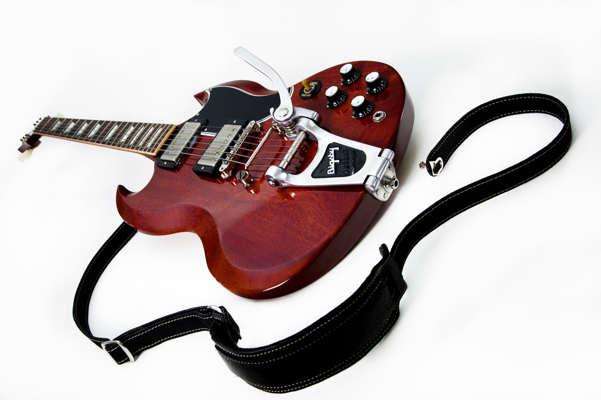BIGSBY B3 installed on a 1961 GIBSON SG TOWNER DOWN TENSION BAR & HINGE PLATE ADAPTOR